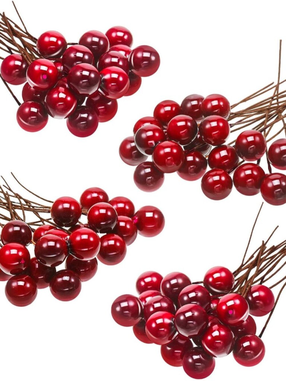 100 Pcs Artificial Holly Berries for ChristmasWine Red